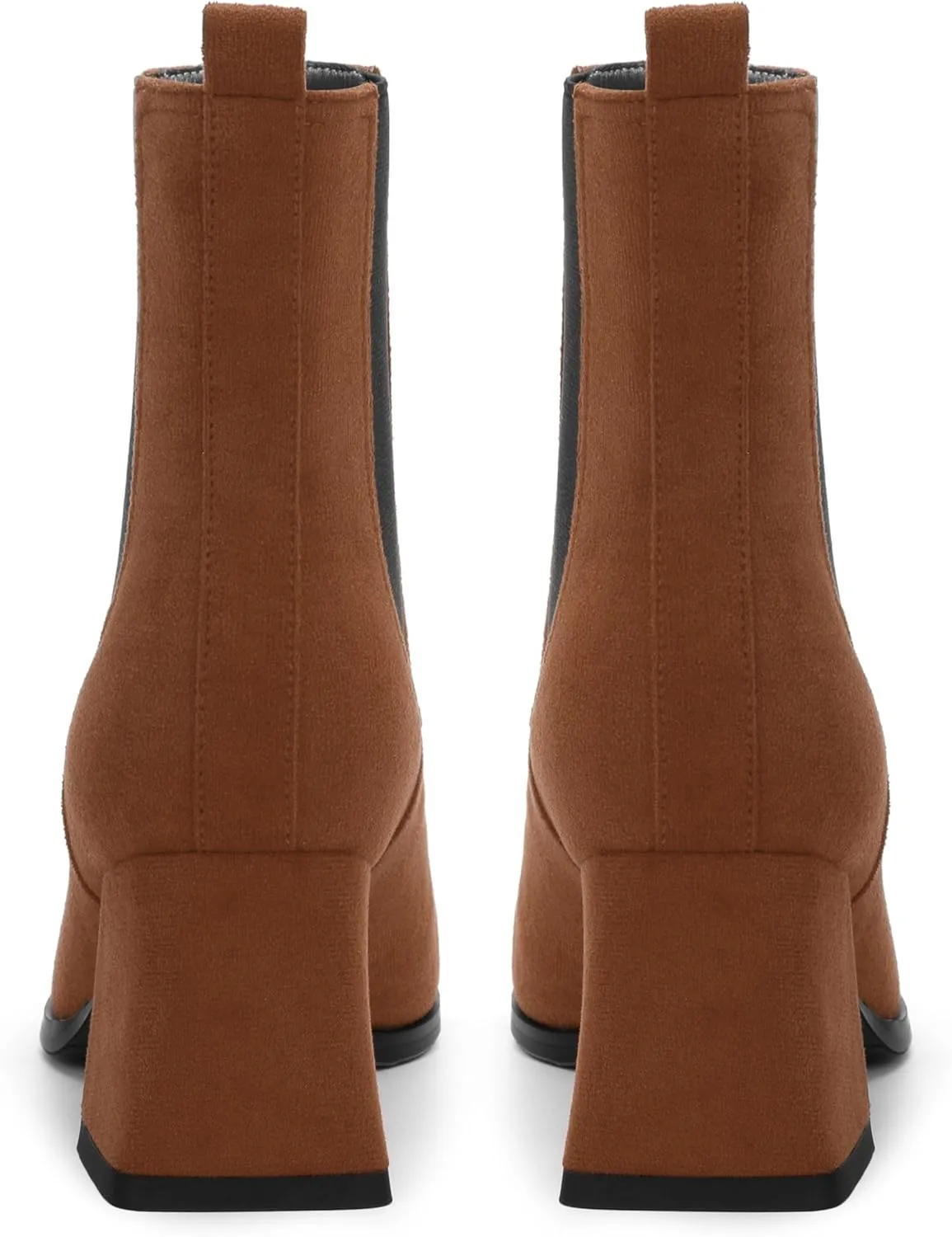 Ankle Boots for WomenFashionable Soft Elastic Ankle BootsSquare Toe Chunky Mid Heel Women's Ankle Booties