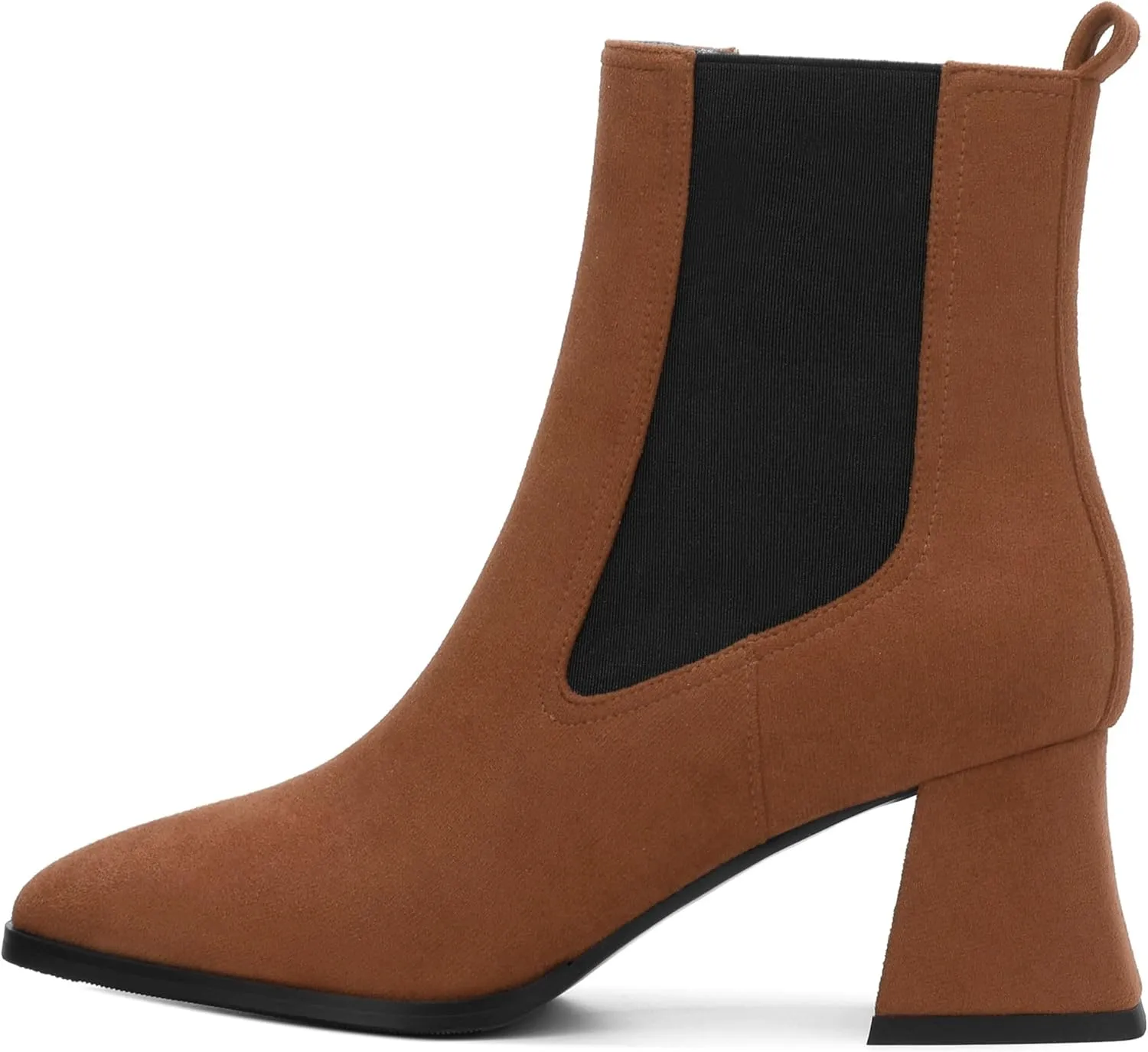 Ankle Boots for WomenFashionable Soft Elastic Ankle BootsSquare Toe Chunky Mid Heel Women's Ankle Booties