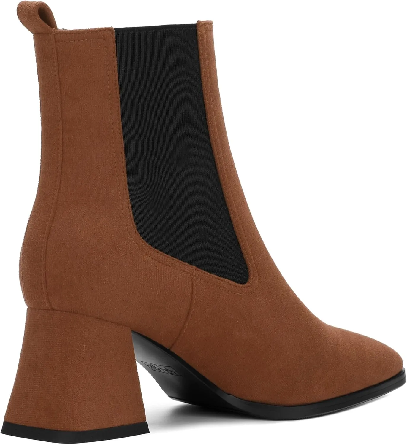 Ankle Boots for WomenFashionable Soft Elastic Ankle BootsSquare Toe Chunky Mid Heel Women's Ankle Booties