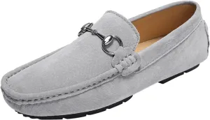 Asifn Men's Casual Leather Loafers Fashion Walking Flat Slip-On Lightweight Driving Shoes