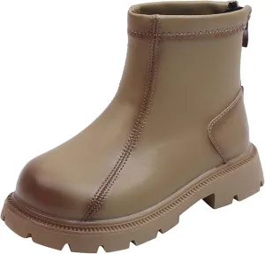 Baby Autumn Boots Fashion Spring And Autumn Children's Boots Boys' And Girls' Ankle Boots Thick Soles Back Lace Design