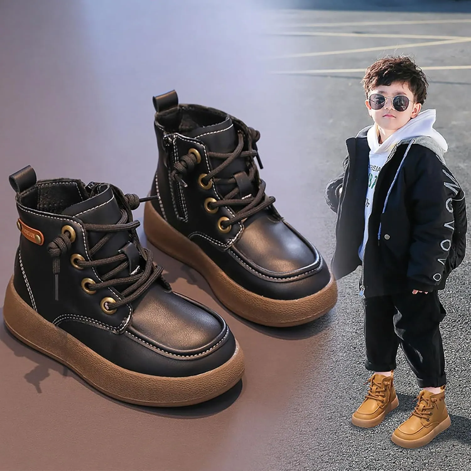 Baby Booties Fashion Fall And Winter Children's Flat Non Slip Boots Side Zipper Comfortable Flat Platform