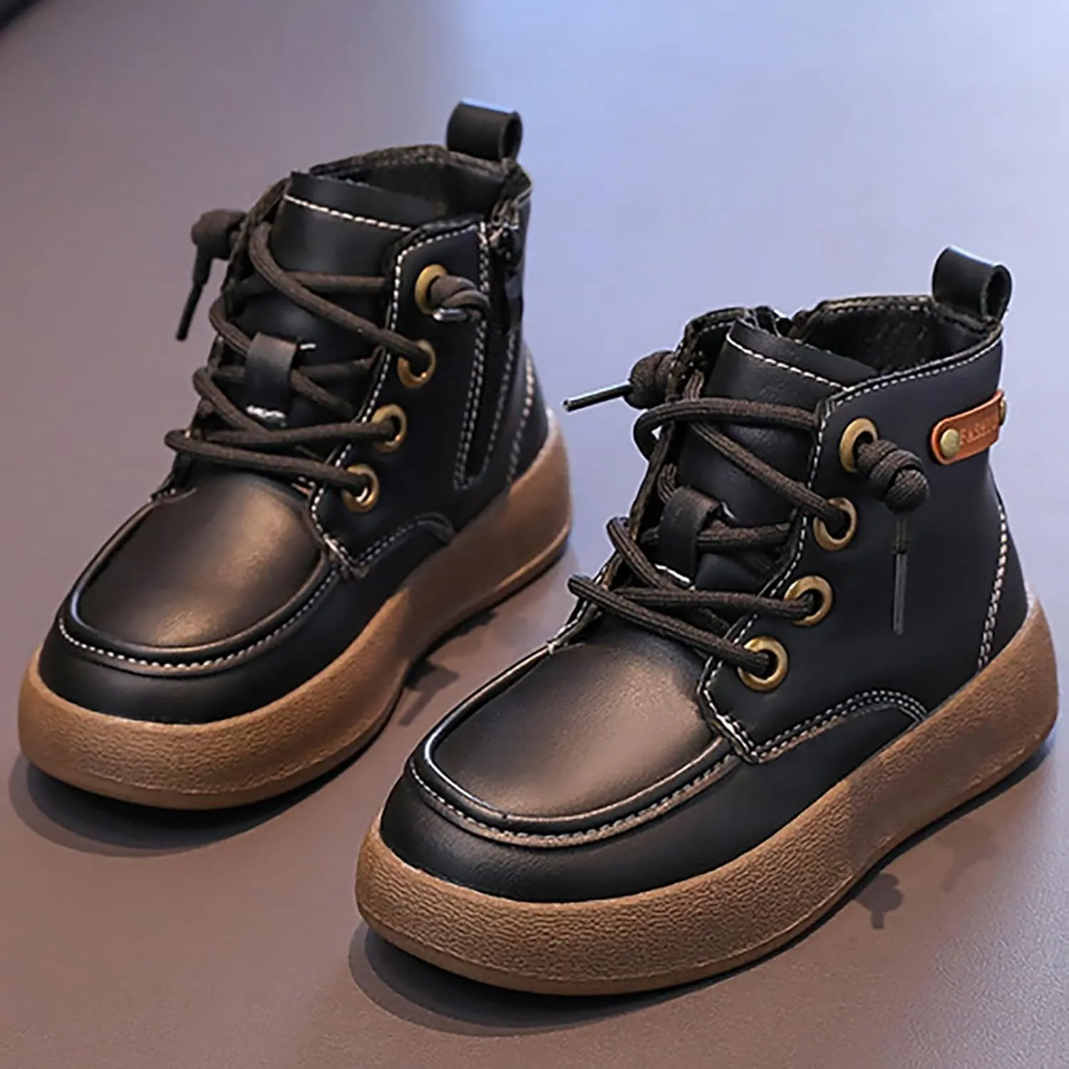 Baby Booties Fashion Fall And Winter Children's Flat Non Slip Boots Side Zipper Comfortable Flat Platform