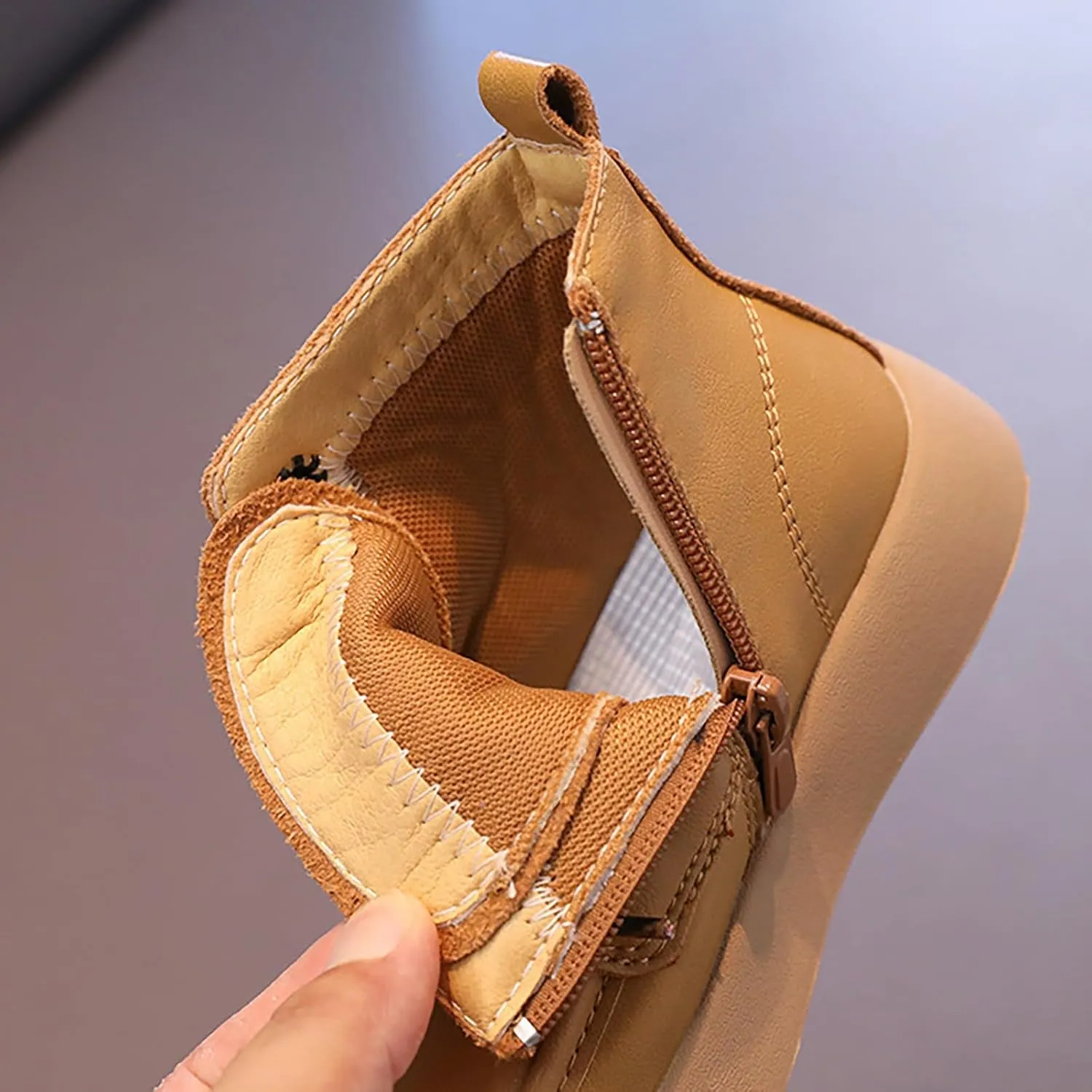 Baby Booties Fashion Fall And Winter Children's Flat Non Slip Boots Side Zipper Comfortable Flat Platform