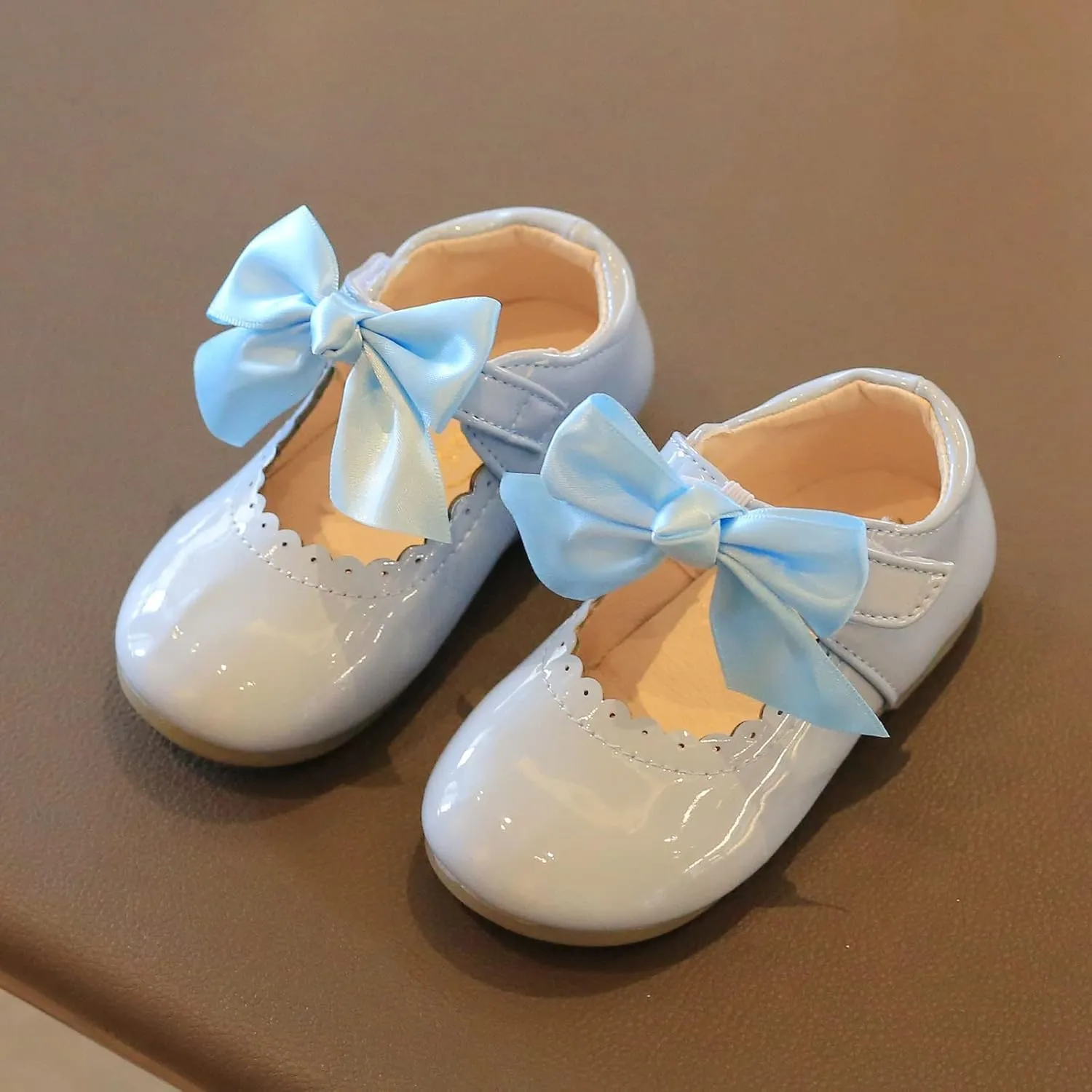 Baby Flower Girl Dress Shoes Patent Bow Mary Jane Ballet Flats Wedding Party School Shoes Toddler Church Shoes