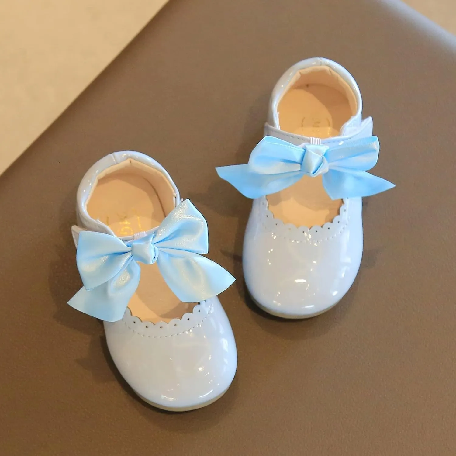 Baby Flower Girl Dress Shoes Patent Bow Mary Jane Ballet Flats Wedding Party School Shoes Toddler Church Shoes