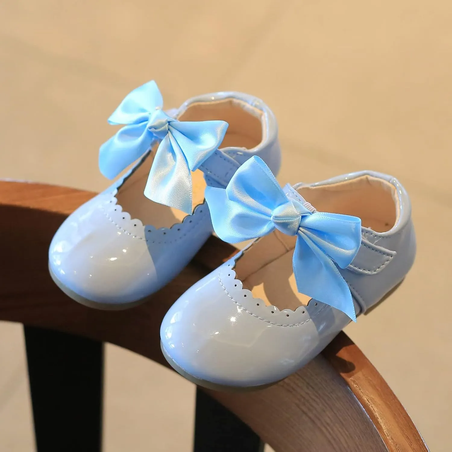 Baby Flower Girl Dress Shoes Patent Bow Mary Jane Ballet Flats Wedding Party School Shoes Toddler Church Shoes