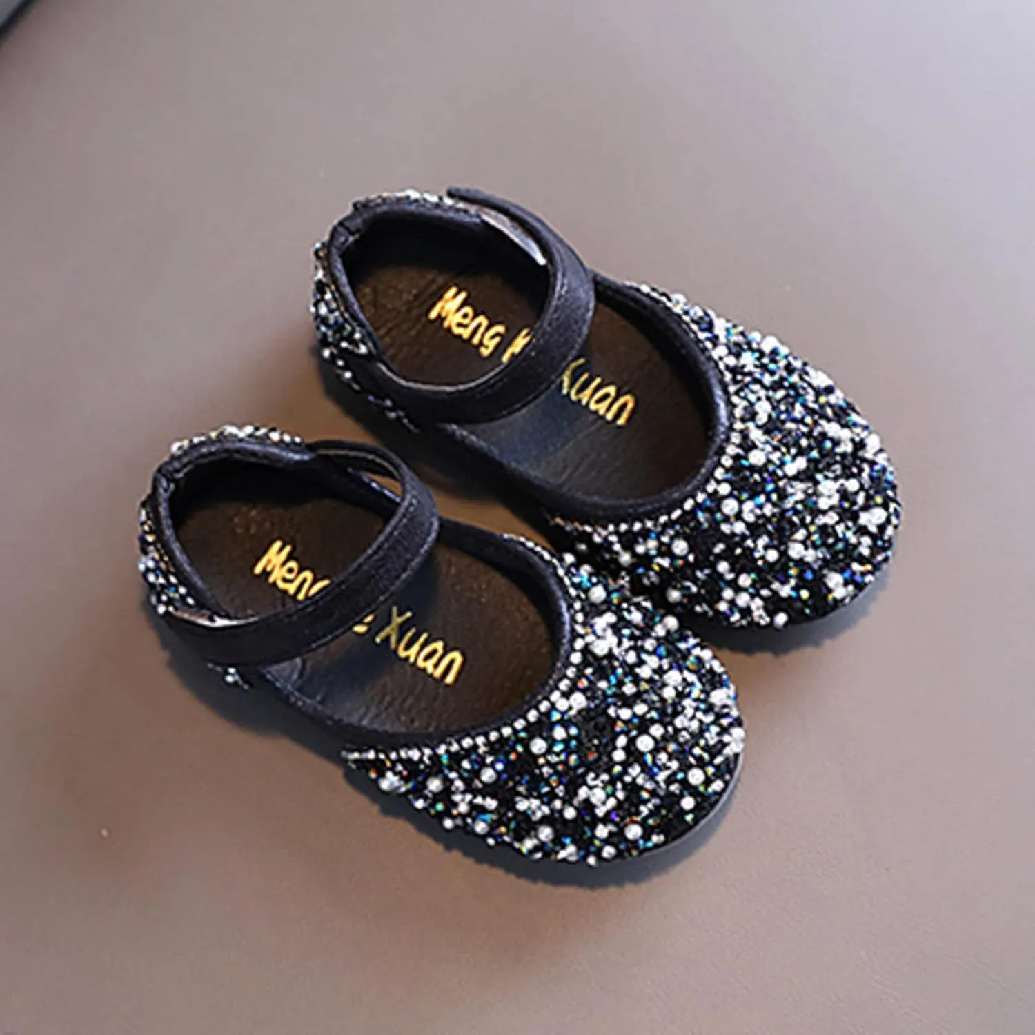 Baby Girls Mary Jane Dress Shoes Rhinestones Flower Girl Wedding Party Shoes Ballet Flats Toddler Sandals