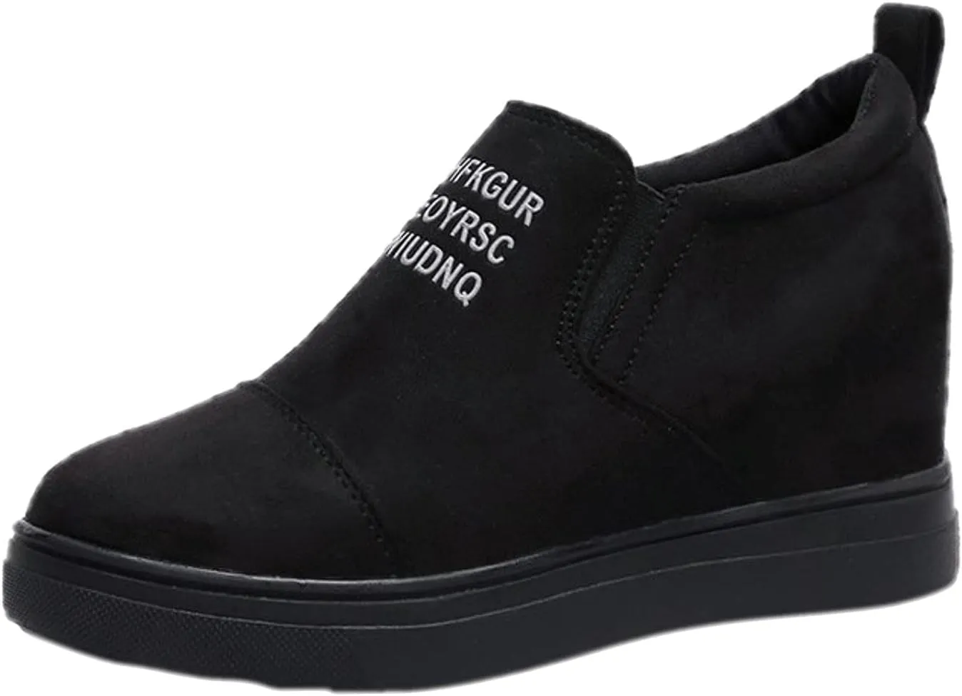 Bcshiye Women's Wedge Sneakers Slip On Flats Platform Ankle Sneakers Casual Walking Canvas Loafers for Women