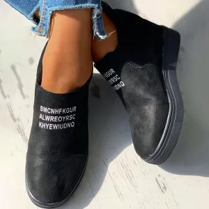 Bcshiye Women's Wedge Sneakers Slip On Flats Platform Ankle Sneakers Casual Walking Canvas Loafers for Women