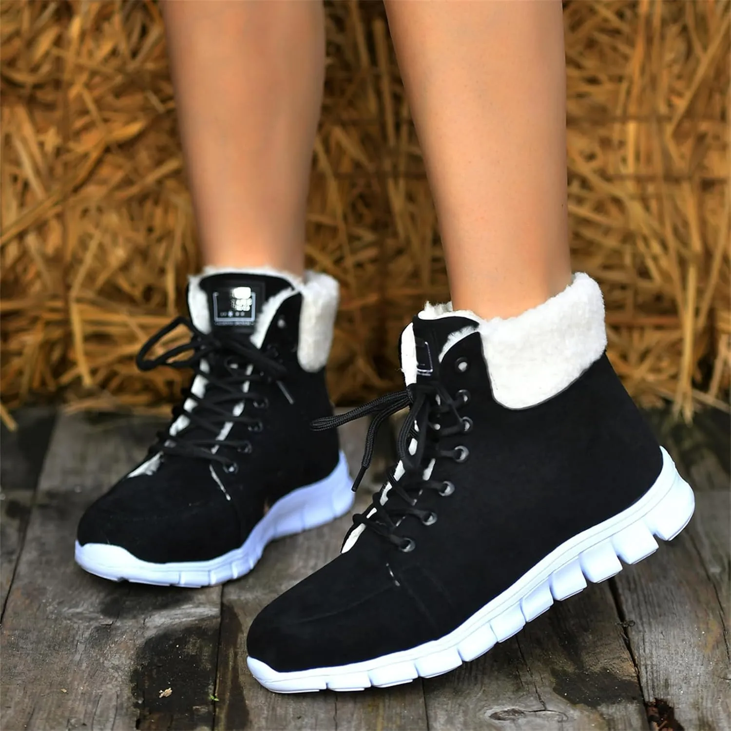 Boots For Women Ankle Booties Winter Snow Boots Fur Lined Warm Slip On Comfortable Outdoor Anti Slip Loafers Shoes