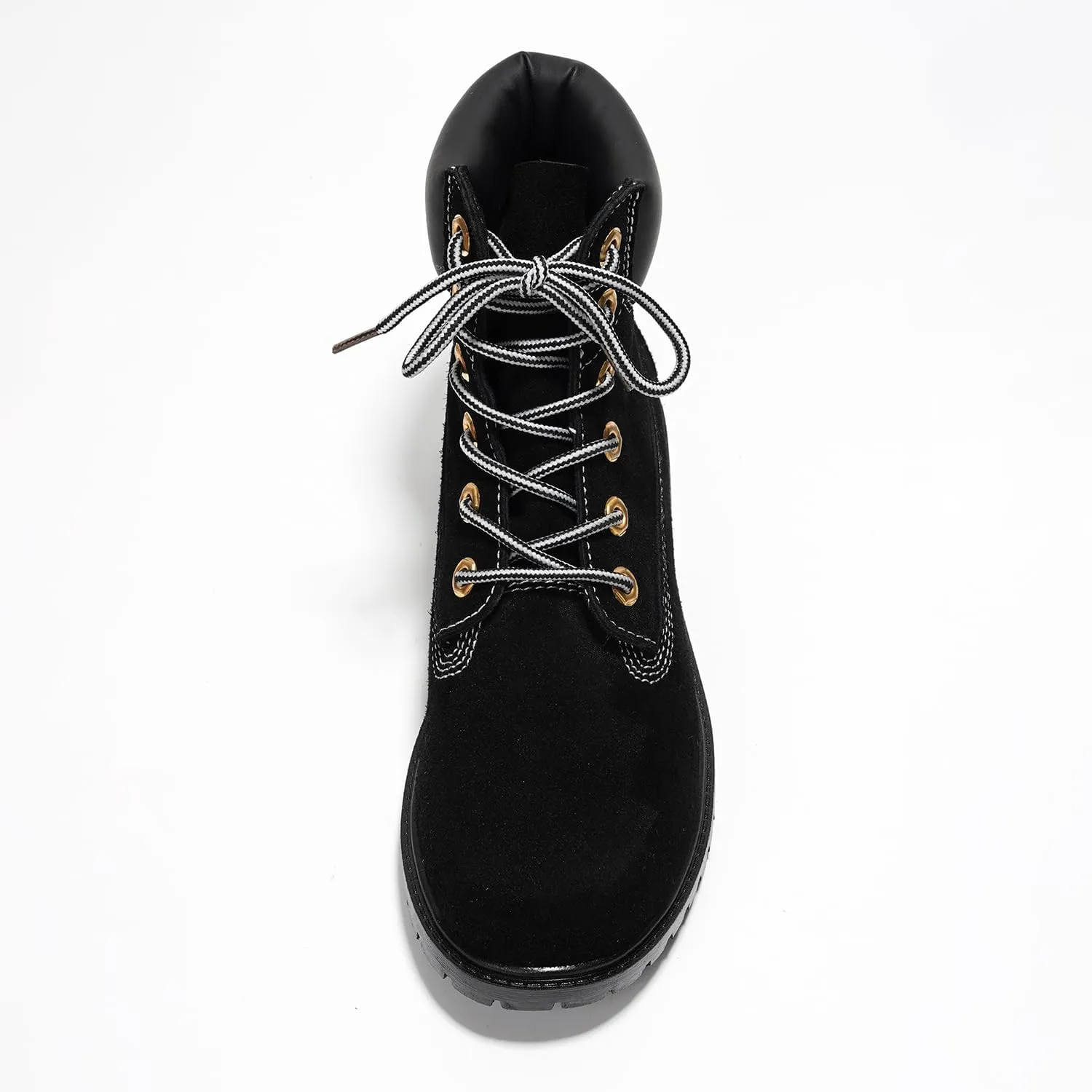 Cape Robbin Cow Suede Leather Slip-Resistant Ankle Boots Womens - Lace-Up Combat Boots - Water-Resistant Fall Moto Boots, Womens Winter Combat Boots (Alecia.A)