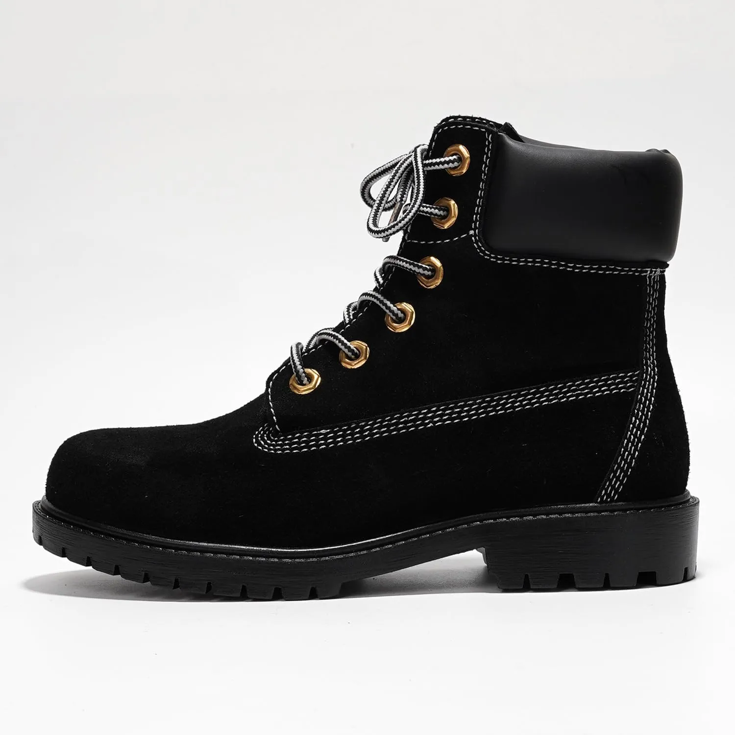 Cape Robbin Cow Suede Leather Slip-Resistant Ankle Boots Womens - Lace-Up Combat Boots - Water-Resistant Fall Moto Boots, Womens Winter Combat Boots (Alecia.A)