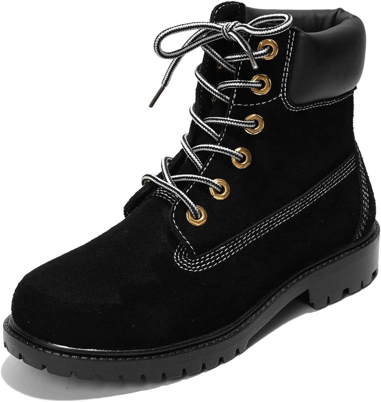 Cape Robbin Cow Suede Leather Slip-Resistant Ankle Boots Womens - Lace-Up Combat Boots - Water-Resistant Fall Moto Boots, Womens Winter Combat Boots (Alecia.A)