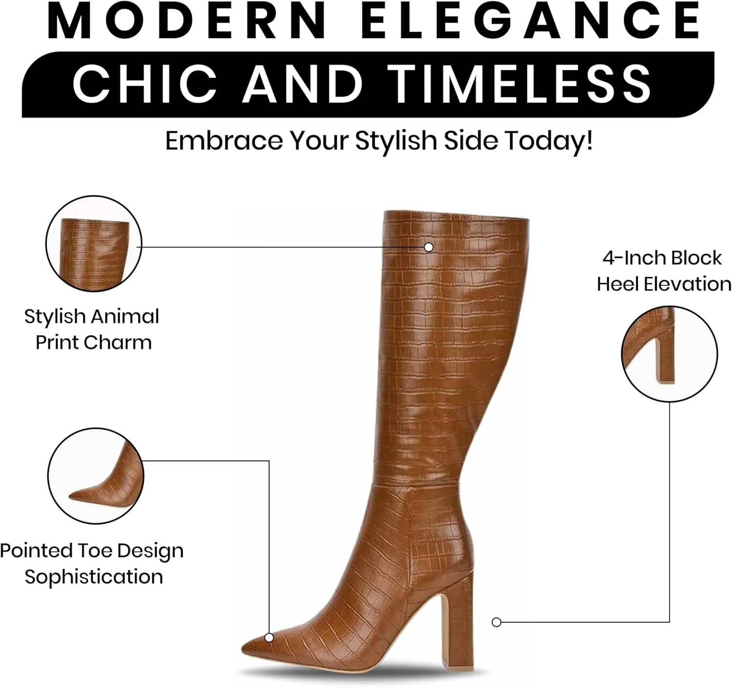 Cape Robbin Women's Mid-Calf Boots - Chunky Block Heel Ankle Booties (SayWhat-2)