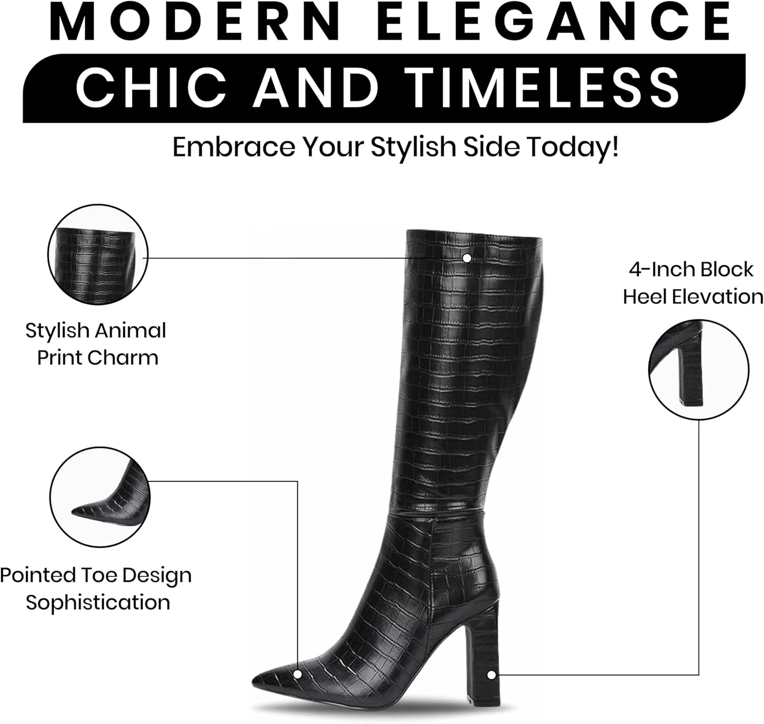 Cape Robbin Women's Mid-Calf Boots - Chunky Block Heel Ankle Booties (SayWhat-2)