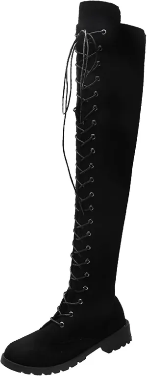 Cathalem Over the Knee Boots for Women Platform Thigh High Boots Chunky Heel Knee High Boots Round Toe Stretch Boots