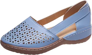 Closed Toe Sandals Women Hollow Casual Flats Orthotic Wedge Dressy Comfortable Shoes Beach Outdoor Walking Slippers