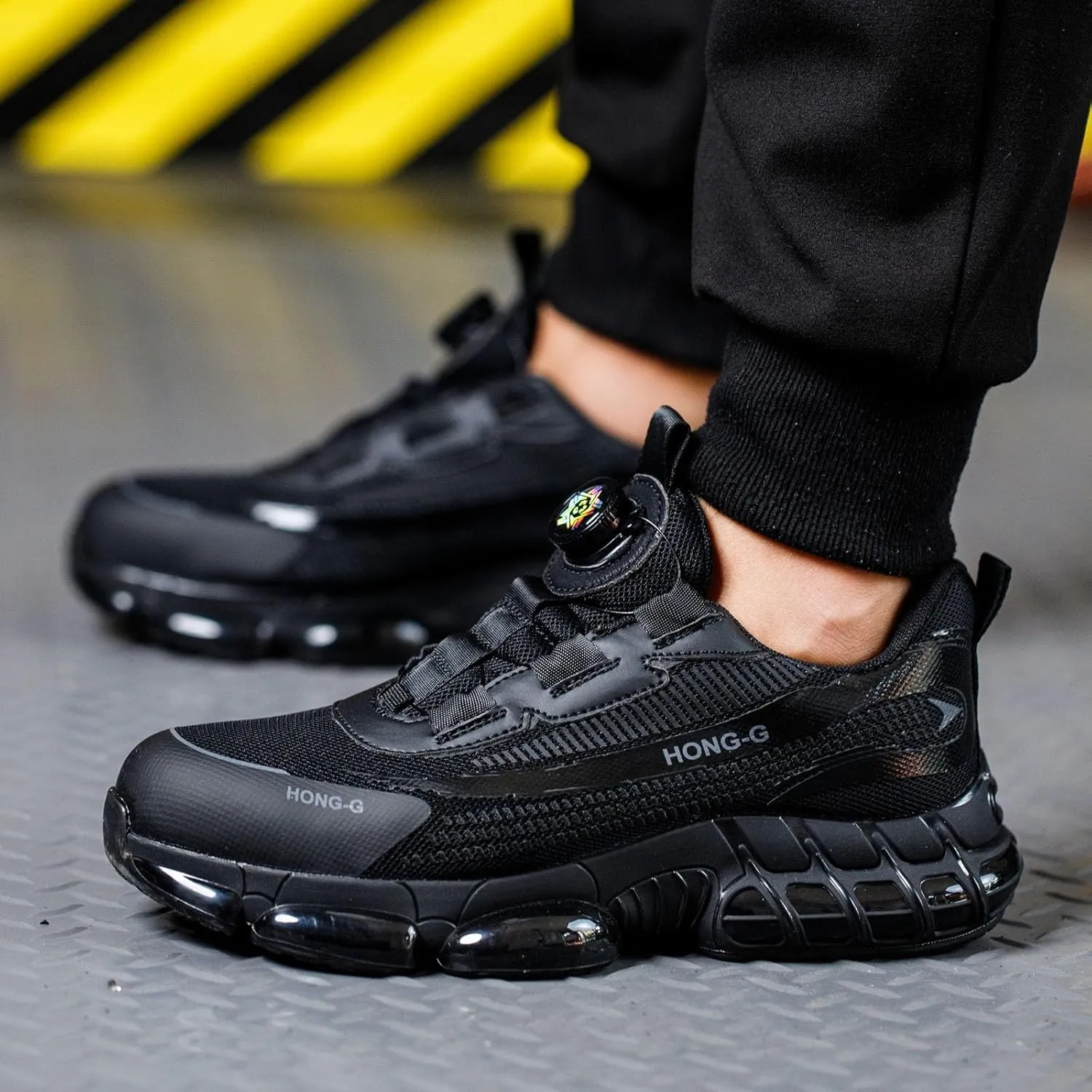 Couples Fashion Mesh Knob Plus Thick Soled Labor Protective Shoes Boots Men's And Women's Work Shoes Mens Lite Adapt 3 Sneaker Athletic Slip on Shoe
