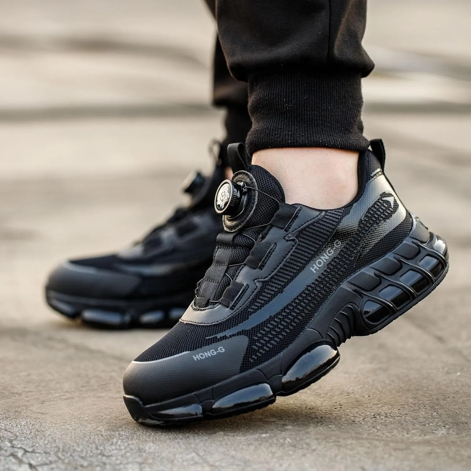 Couples Fashion Mesh Knob Plus Thick Soled Labor Protective Shoes Boots Men's And Women's Work Shoes Mens Lite Adapt 3 Sneaker Athletic Slip on Shoe