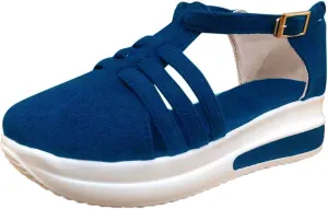 Dotmalls Shoes for Women,Platform Wedges Sandals Casual Dressy Summer 2025 Comfortable Non Slip on Ankle Strap Walking Cushioned Loafers On Low Top Lightweight Canvas Wedge Breathble Sneakers