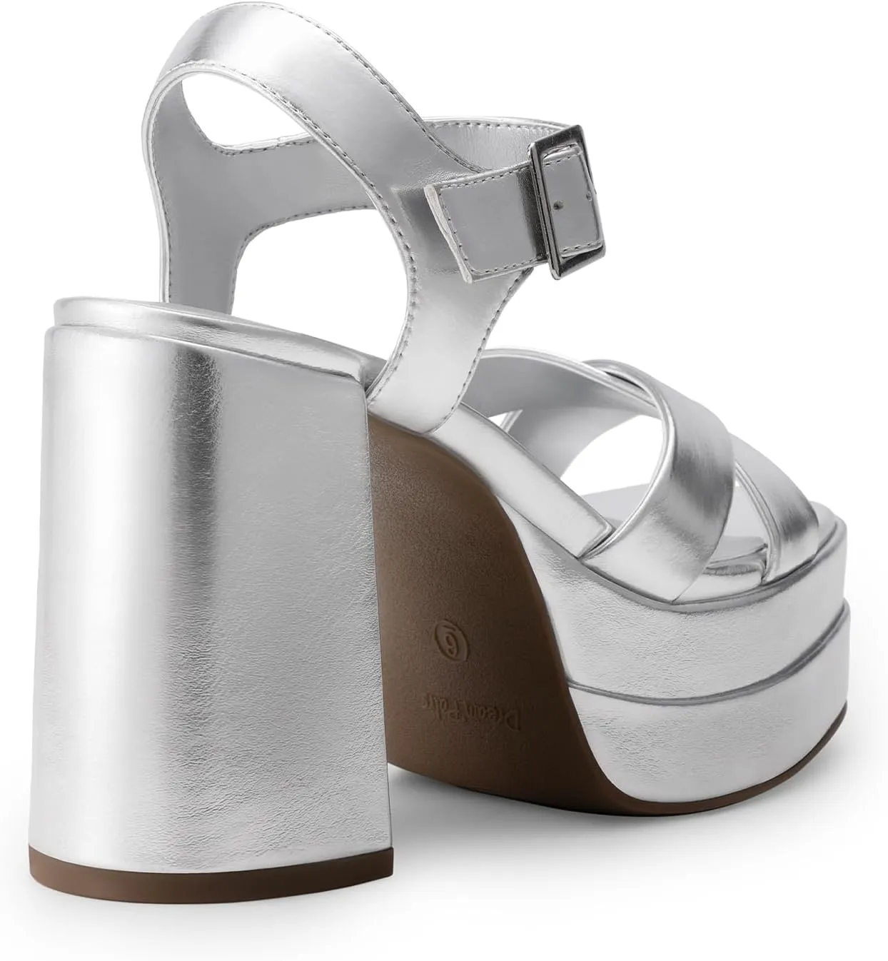 DREAM PAIRS Women's Platform Chunky Heels Square Open Toe Ankle Strap High Heeled Sandals Y2K Shoes for Party Brunch