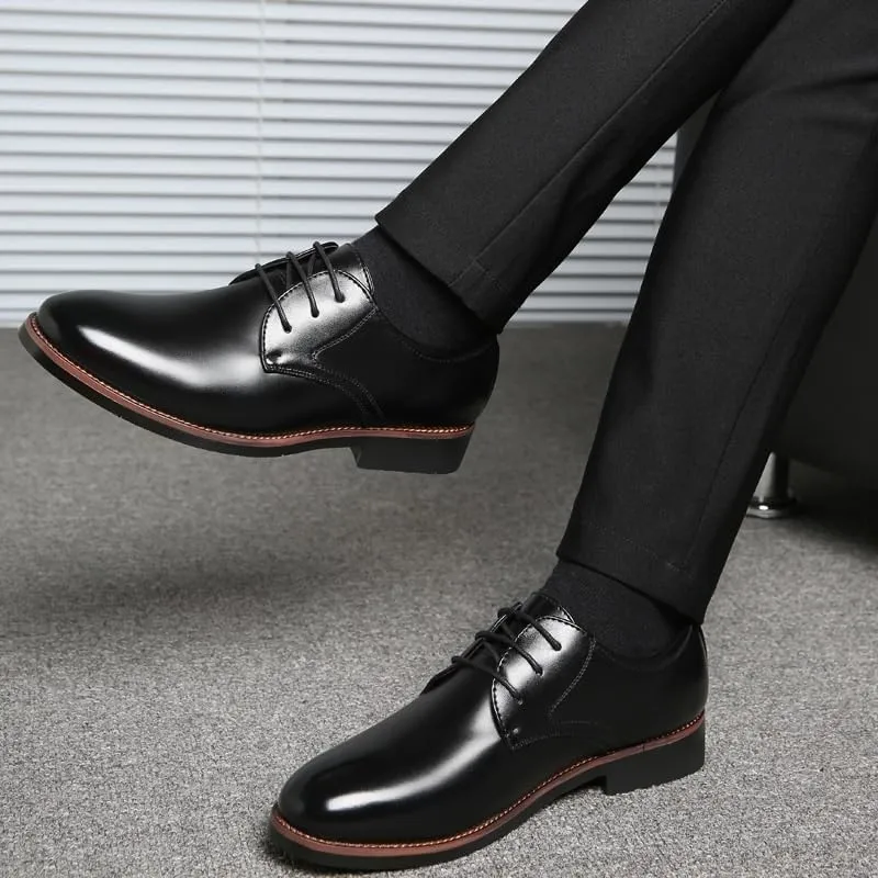 Formal Business Casual Oxford Trendy Plaid Upper Tuxedo Shoes for Men