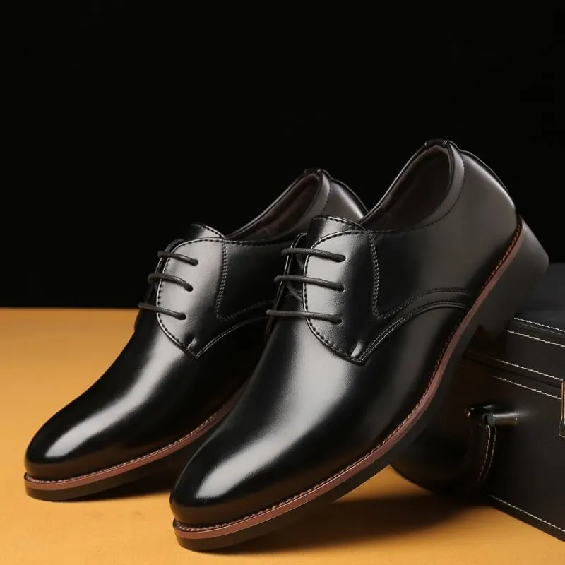 Formal Business Casual Oxford Trendy Plaid Upper Tuxedo Shoes for Men