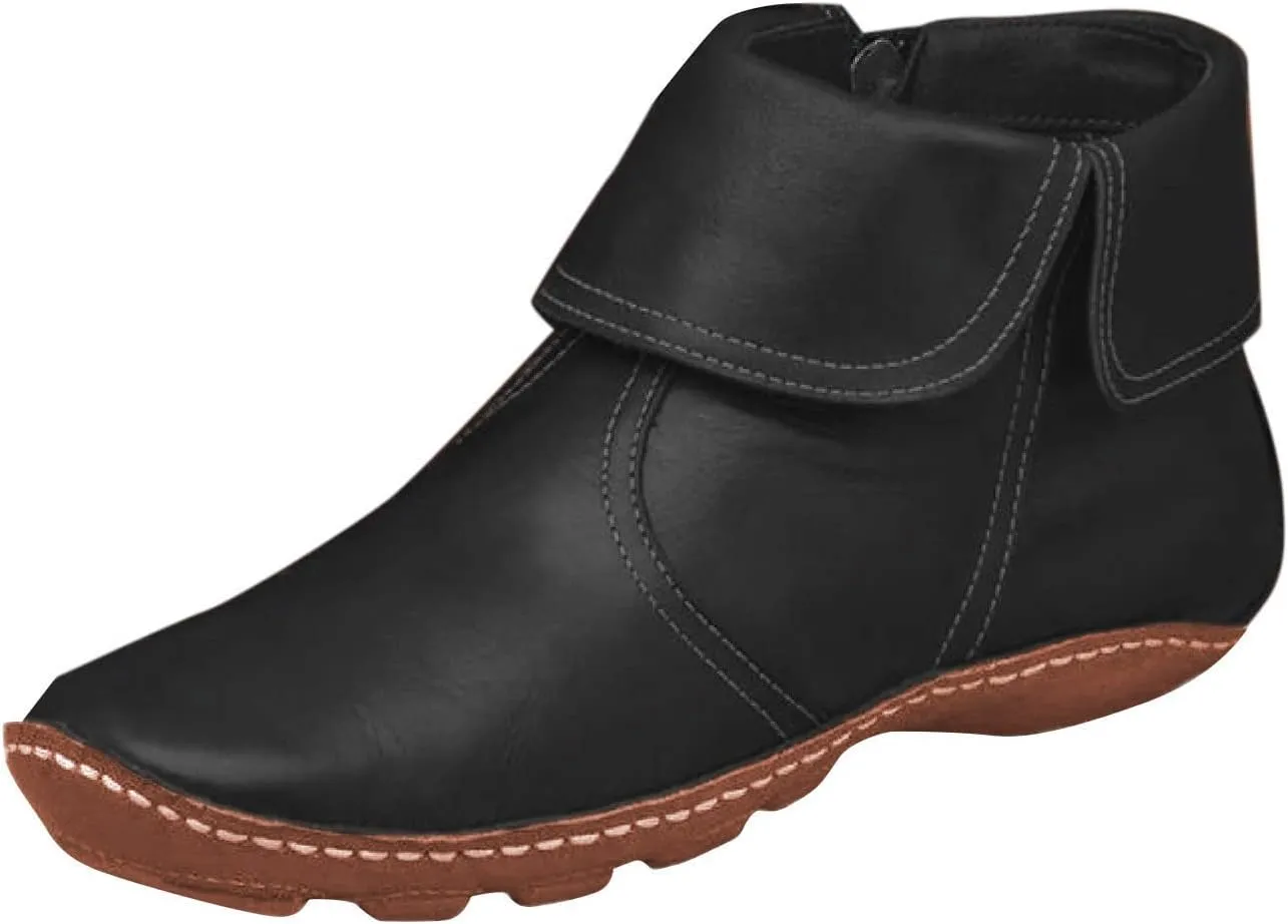 Gibobby Boots for Women Low Heel,Arch Support Boots Casual Flat Platform Short Ankle Boots Everyday Boots for Ladies