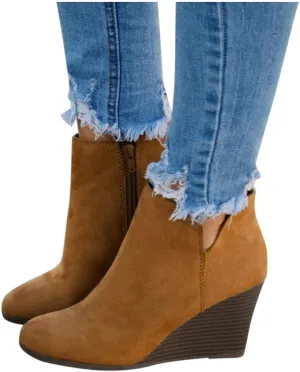 Gibobby Boots for Women Wide Calf,Retro Boots Comfy Flat Bottom Increased Combat Booties Outdoor Fringe Western Shoes