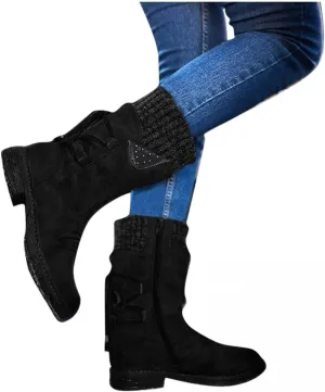 Gibobby Boots for Women Winter Hiking Boots Keep Warm Anti-Slip Soft Warm Fur Lined Winter Ankle Boots