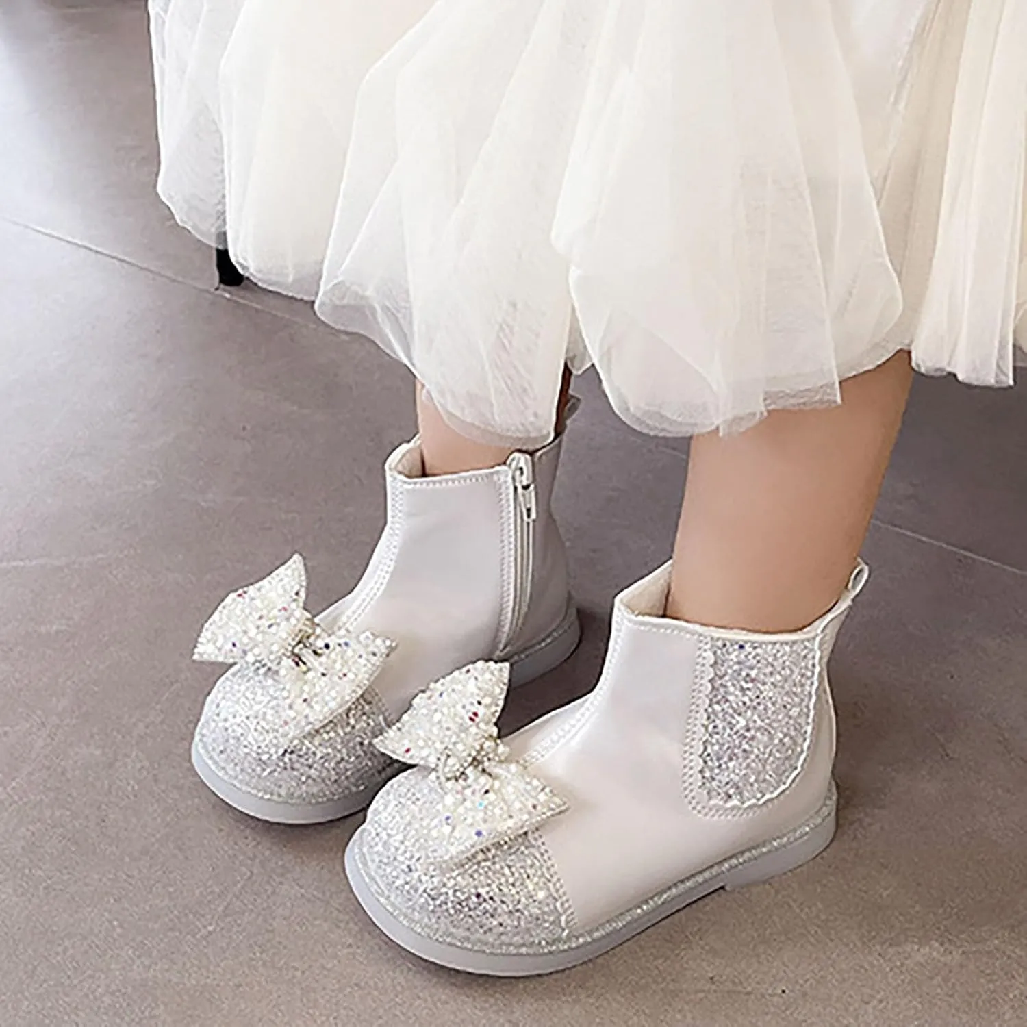 Girl Boots Girls Boys Snow Boots Outdoor Warm Comfortable Non Slip Mid Calf Padded Small Big Kids High Top Ankle Boots