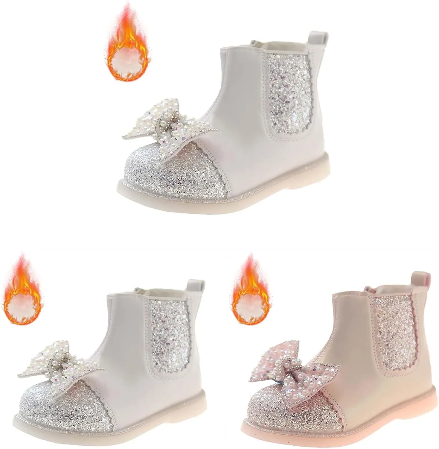 Girl Boots Girls Boys Snow Boots Outdoor Warm Comfortable Non Slip Mid Calf Padded Small Big Kids High Top Ankle Boots