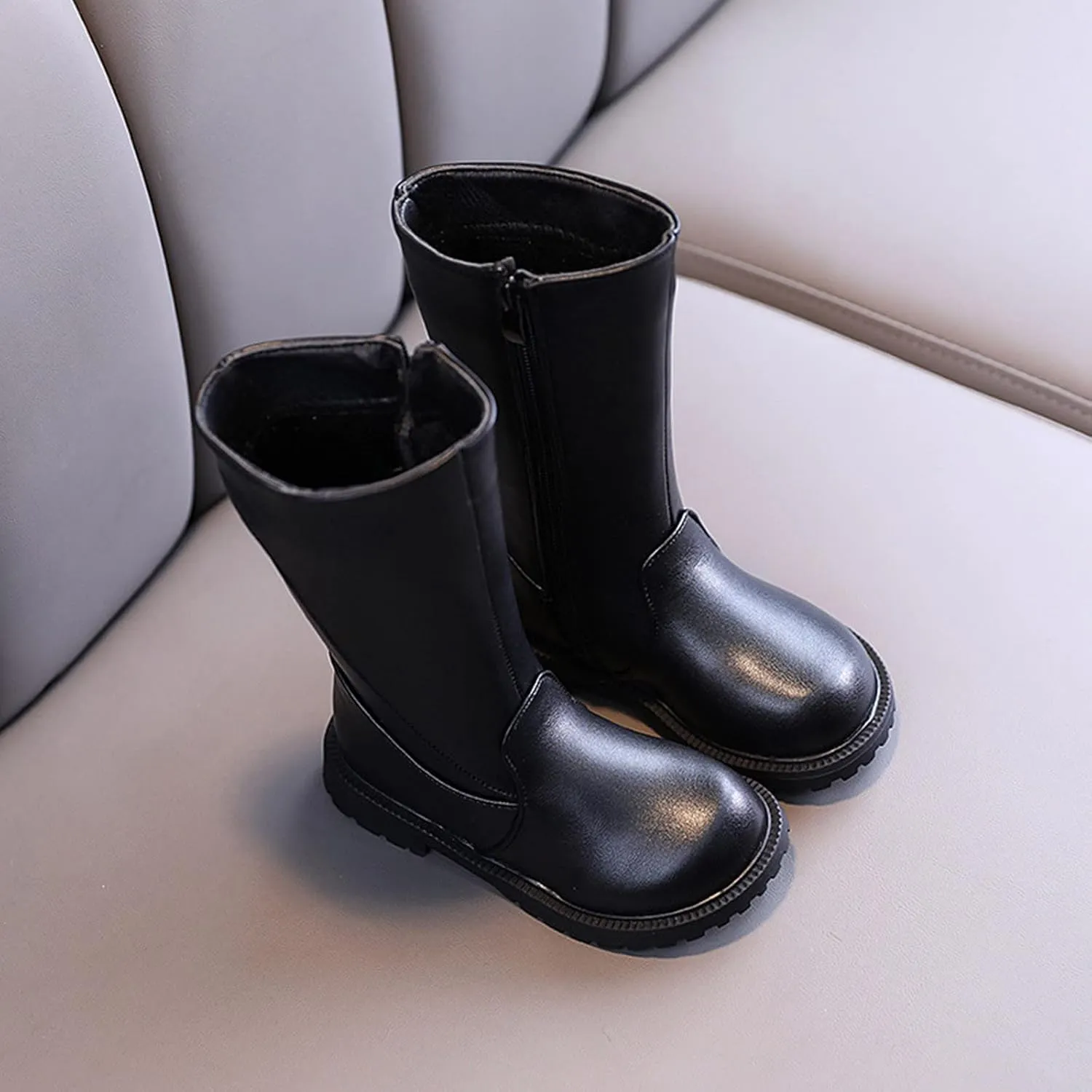 Girls Ankle Boots Fashion Autumn And Winter Girls Mid Calf Boots Flat Bottom Thick Soles Non Slip Outdoor Hiking Shoes
