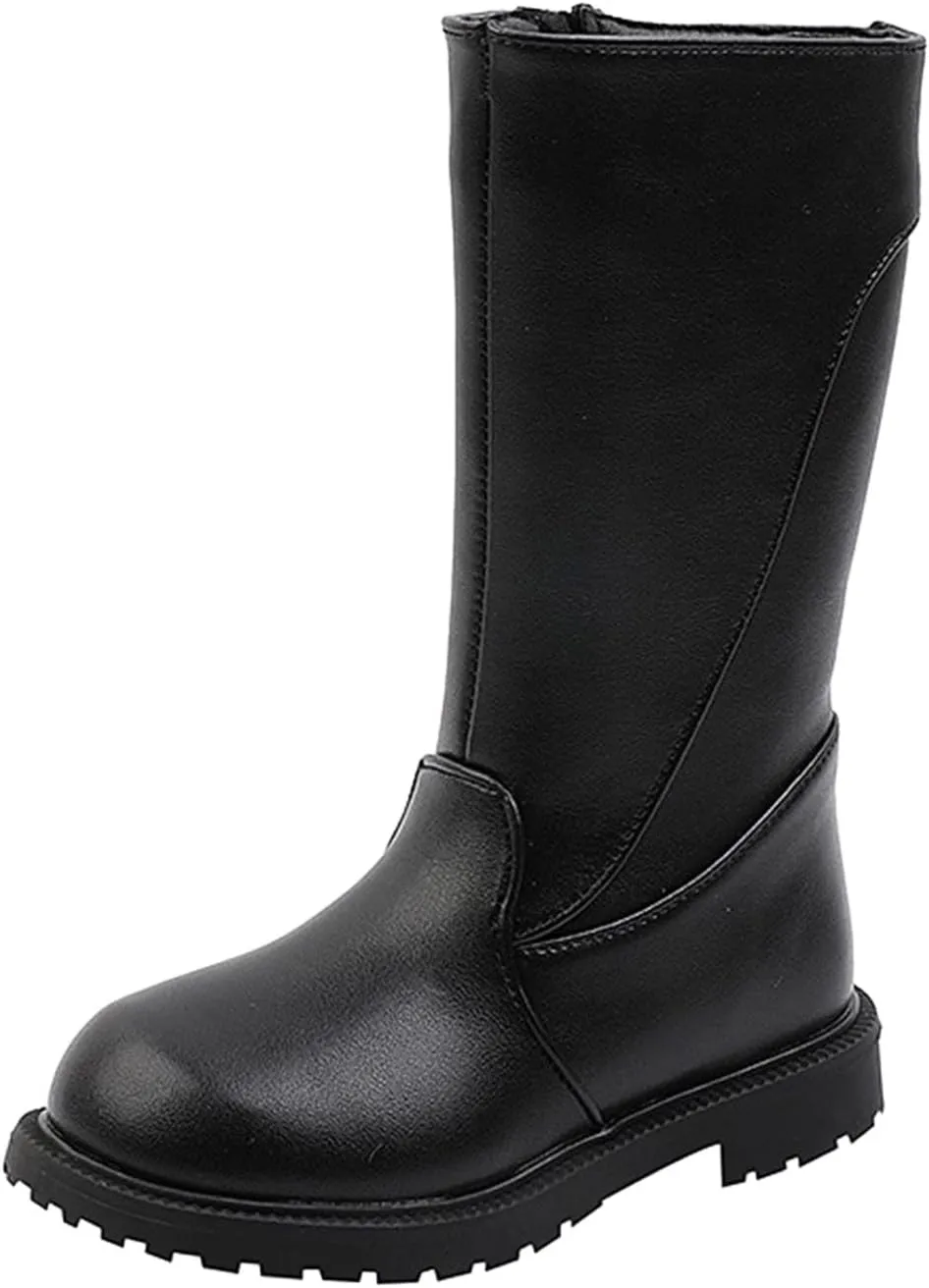 Girls Ankle Boots Fashion Autumn And Winter Girls Mid Calf Boots Flat Bottom Thick Soles Non Slip Outdoor Hiking Shoes