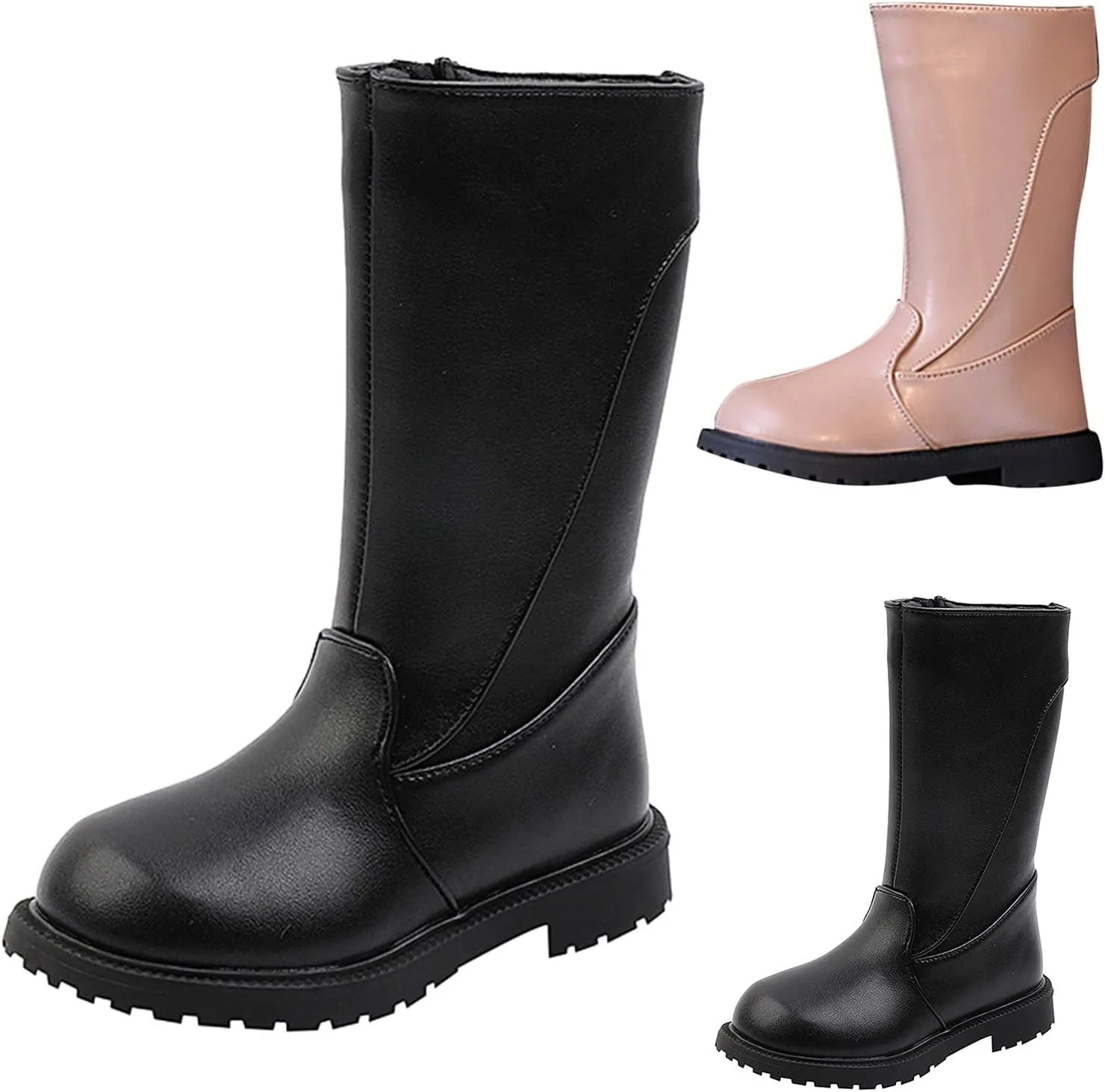 Girls Ankle Boots Fashion Autumn And Winter Girls Mid Calf Boots Flat Bottom Thick Soles Non Slip Outdoor Hiking Shoes