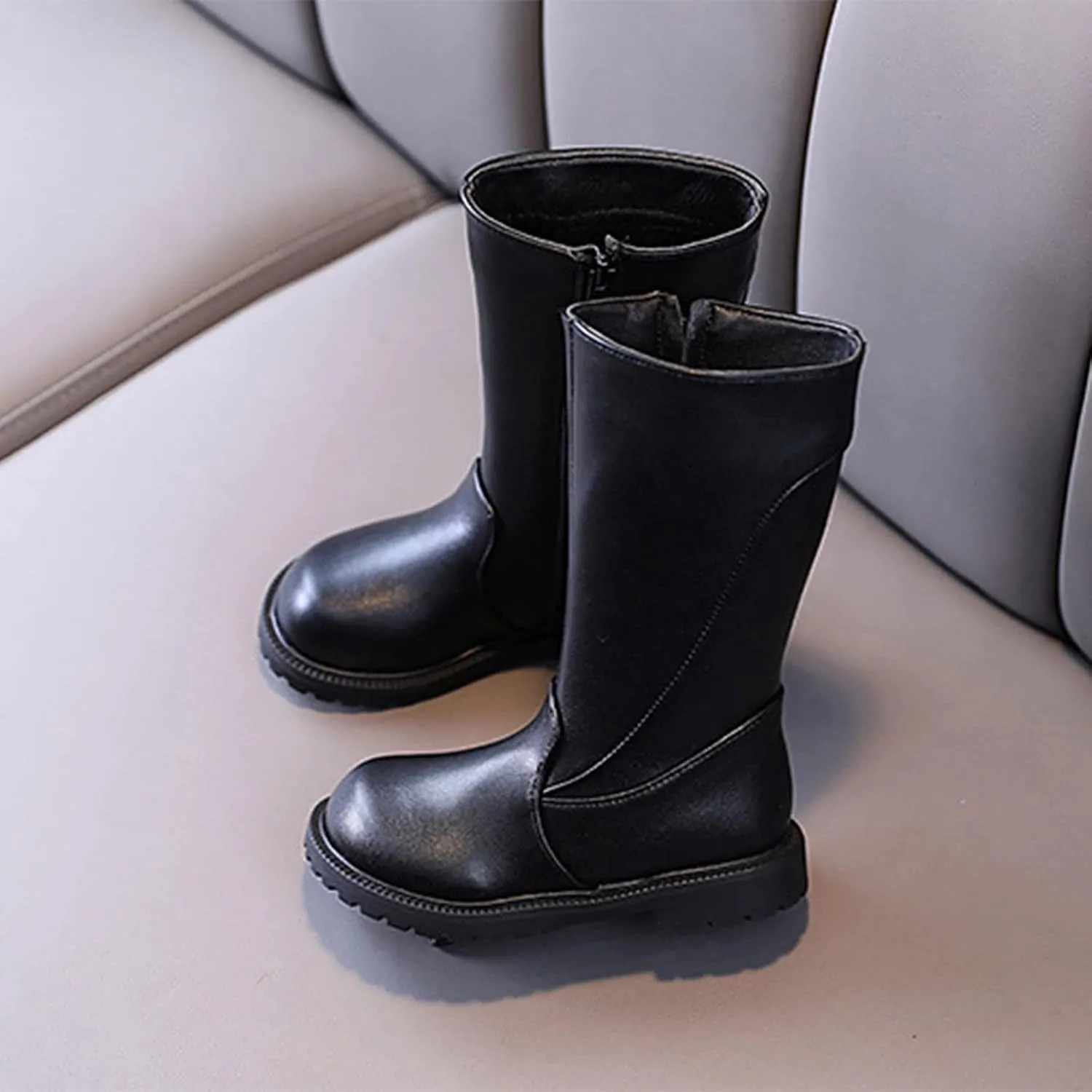 Girls Ankle Boots Fashion Autumn And Winter Girls Mid Calf Boots Flat Bottom Thick Soles Non Slip Outdoor Hiking Shoes