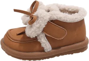 Girls Boots Ankle Boots Girls Spring Autumn Winter Cotton Shoes Plus Velvet Warm Versatile Short Boots Girls Round Toe