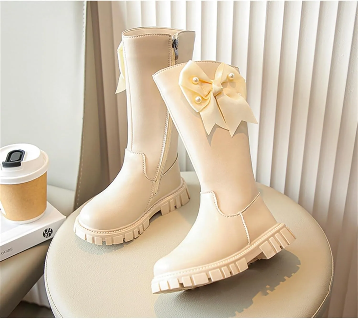 Girls Boots Ankle Boots Toddler Girls Shoes Long Boots High Boots Autumn And Winter New Girl Soft Bottom Round Toe
