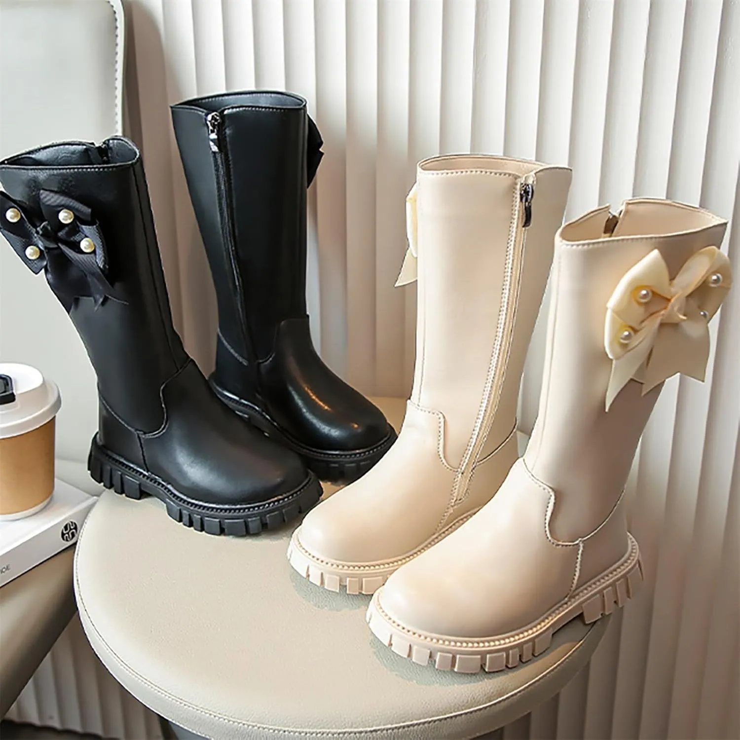 Girls Boots Ankle Boots Toddler Girls Shoes Long Boots High Boots Autumn And Winter New Girl Soft Bottom Round Toe