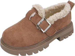 Girls Boots Kids Ankle Boots for Toddler Little Kid Big Kid Fleece Lined Short Booties Non Slip Warm Winter Boot