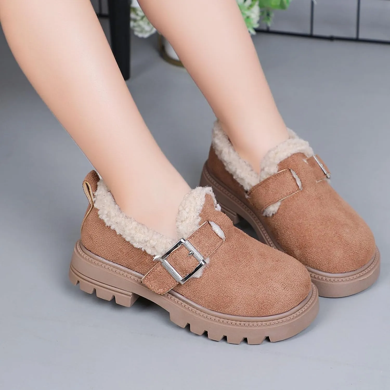 Girls Boots Kids Ankle Boots for Toddler Little Kid Big Kid Fleece Lined Short Booties Non Slip Warm Winter Boot