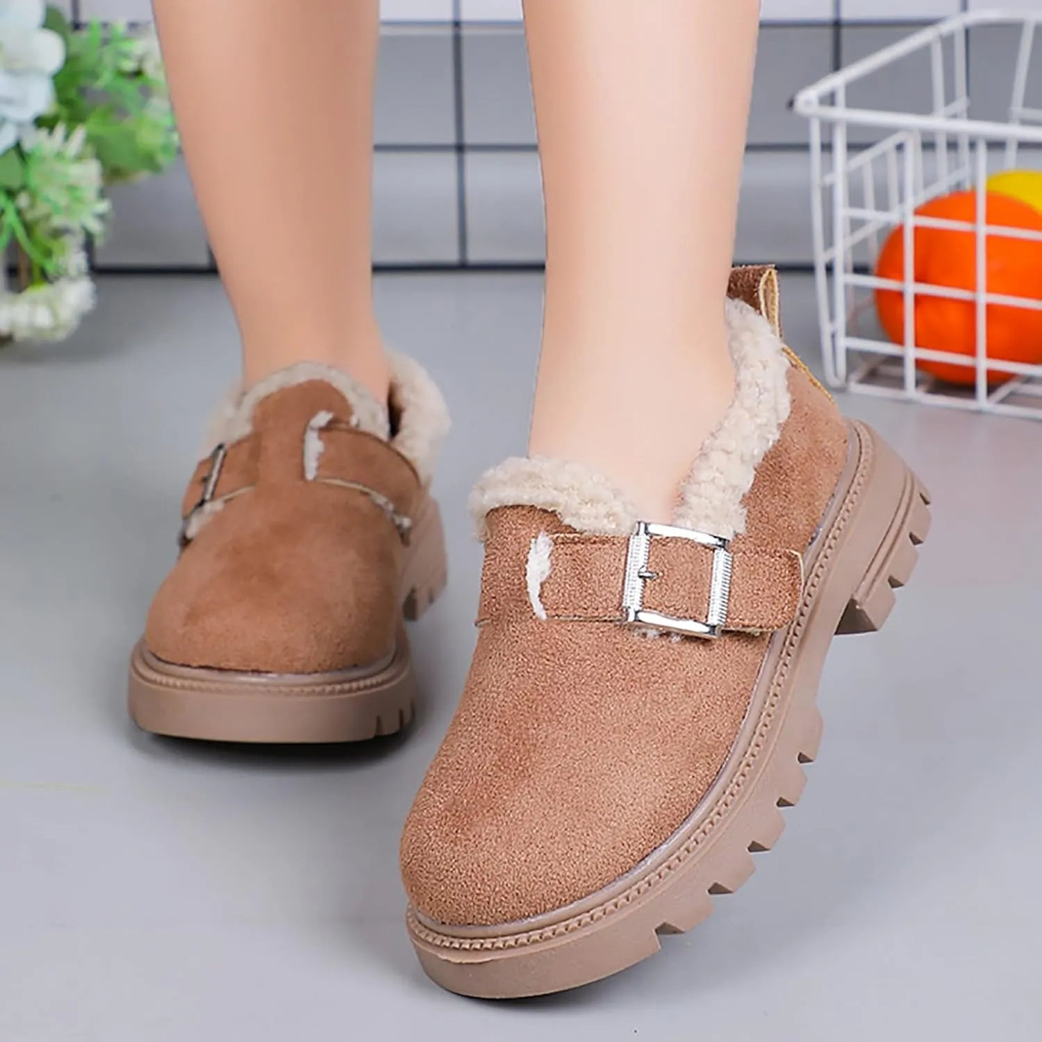 Girls Boots Kids Ankle Boots for Toddler Little Kid Big Kid Fleece Lined Short Booties Non Slip Warm Winter Boot