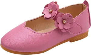 Girls Dress Shoes Closed Toe Wedding Party School Ankle Strap Ballet Flats Shoes Little School Shoes for Teen Girls