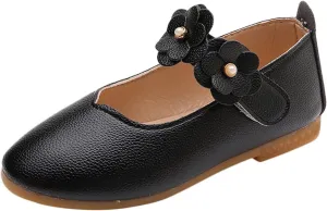 Girls Dress Shoes Closed Toe Wedding Party School Ankle Strap Ballet Flats Shoes Little School Shoes for Teen Girls