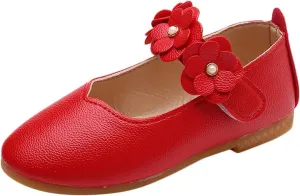 Girls Dress Shoes Closed Toe Wedding Party School Ankle Strap Ballet Flats Shoes Little School Shoes for Teen Girls