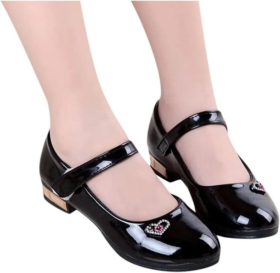 Girls Dress Shoes Mary Jane Shoes for Girls Low Heel Dress Shoes Party Wedding Flat for Little/Big Kids