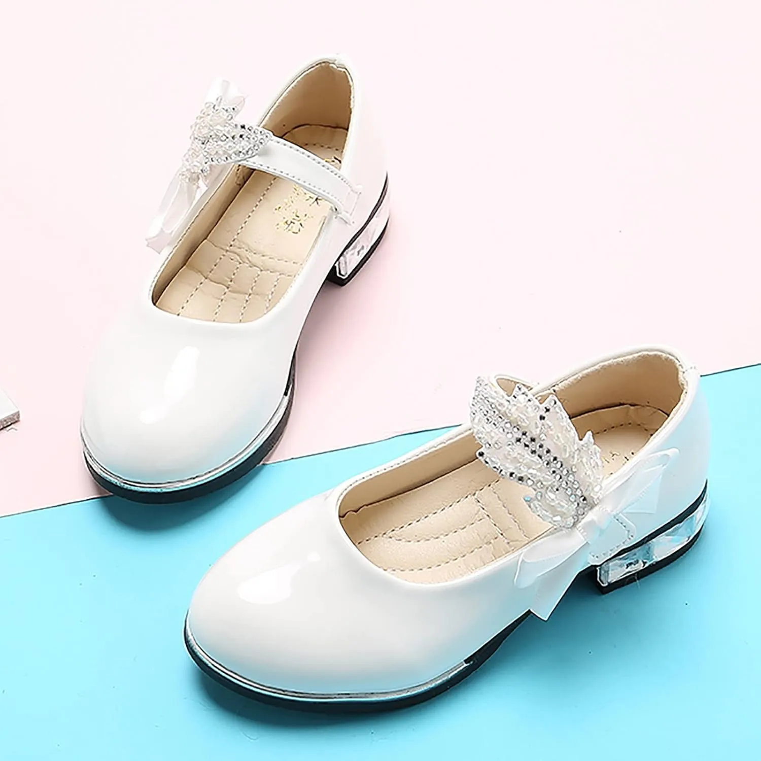 Girls Mary Jane Shoes Dress Shoes Flower Girl School Shoes Pump Patent Leather Shoes Low Heel Girls Dress up Shoes