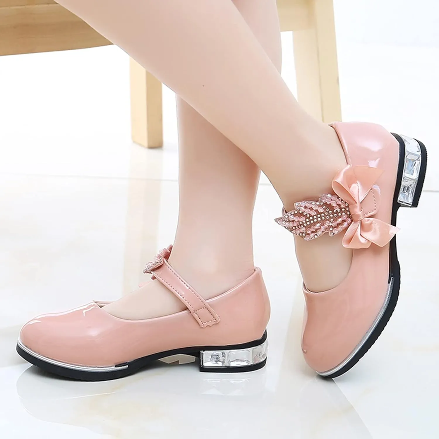 Girls Mary Jane Shoes Dress Shoes Flower Girl School Shoes Pump Patent Leather Shoes Low Heel Girls Dress up Shoes