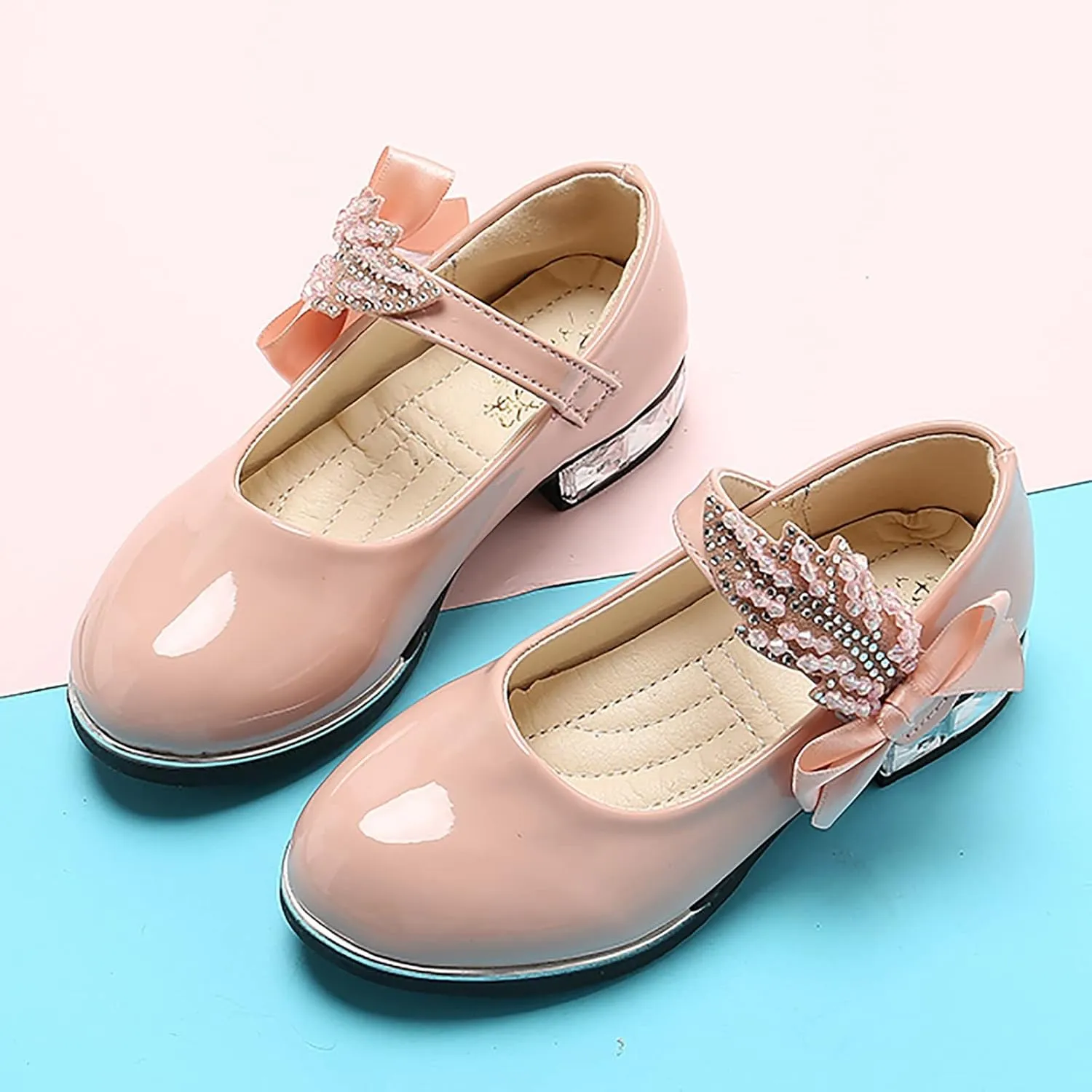 Girls Mary Jane Shoes Dress Shoes Flower Girl School Shoes Pump Patent Leather Shoes Low Heel Girls Dress up Shoes